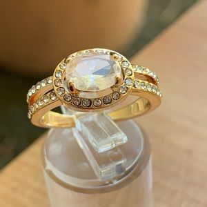 gold Ring for Bride wedding Crystal Ring Girl